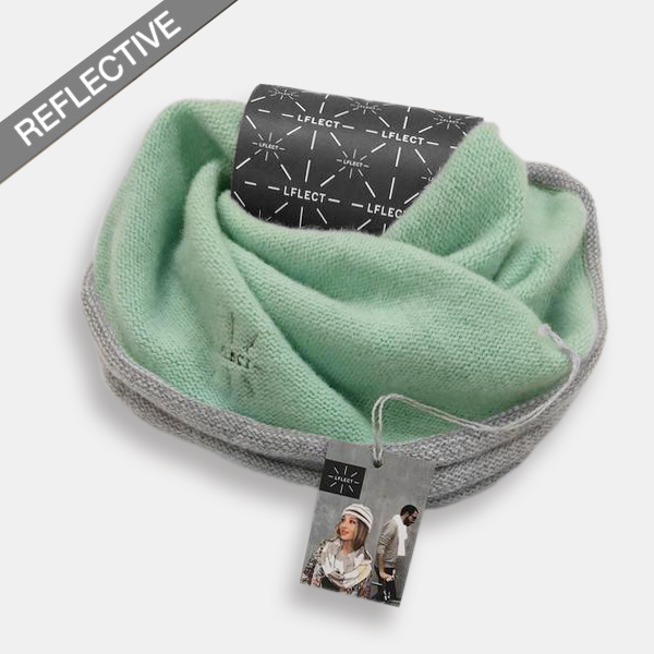 Reflective Twisted Wool Snood - Grey