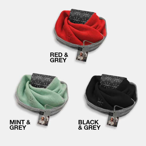 Reflective Twisted Wool Snood - Grey