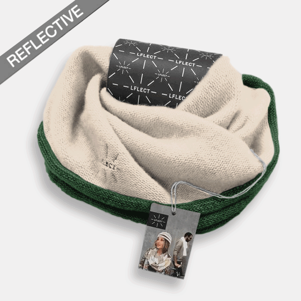 Reflective Twisted Wool Snood - Grey