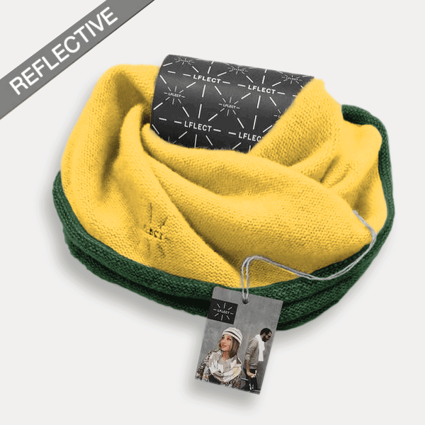 Reflective Twisted Wool Snood - Grey