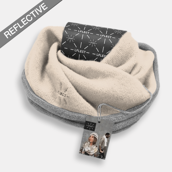 Reflective Twisted Wool Snood - Grey