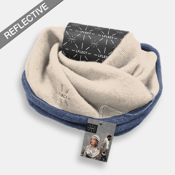 Reflective Twisted Wool Snood - Grey